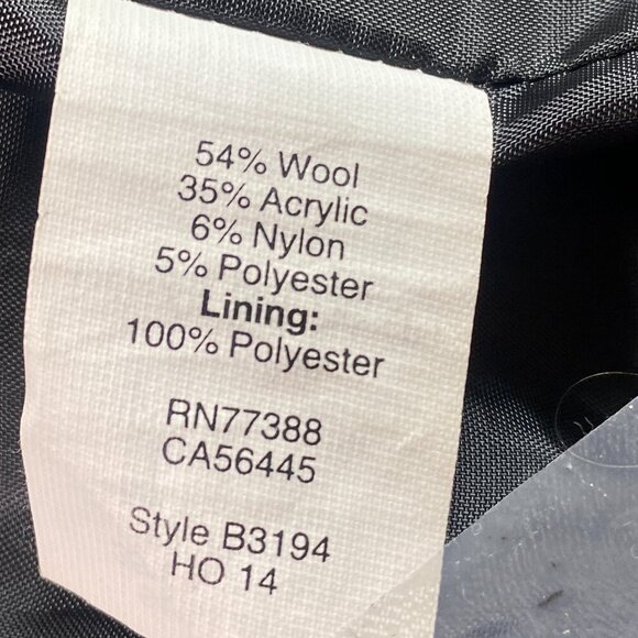 J. Crew Factory Wool Blend Tweed City Pea Coat Sz 00 Black White #246G - Picture 10 of 11